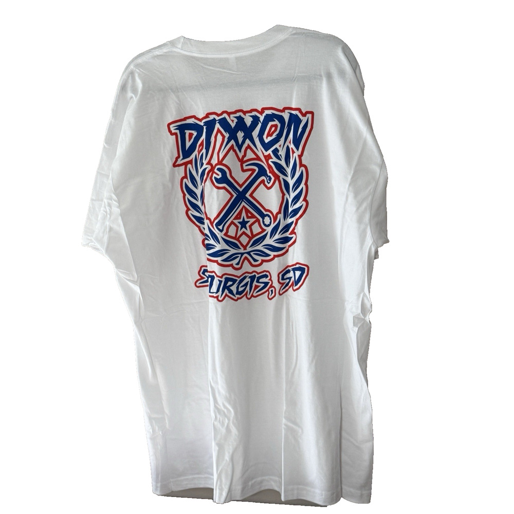 Dixxon Mens T Shirt Size 3X Short Sleeve White Red Blue Graphic Sturgis SD - Picture 4 of 8